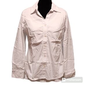 Covington - Petite Long Sleeve button down white shirt